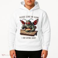 Mothman Cryptozoology Funny Cryptid Mothman Eating Soup Hoodie thumb 2
