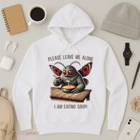 Mothman Cryptozoology Funny Cryptid Mothman Eating Soup Hoodie thumb 3
