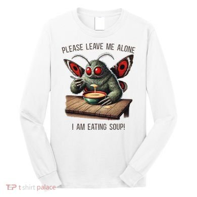 Mothman Cryptozoology Funny Cryptid Mothman Eating Soup Long Sleeve Shirt