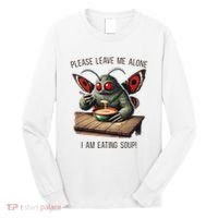Mothman Cryptozoology Funny Cryptid Mothman Eating Soup Long Sleeve Shirt thumb 0