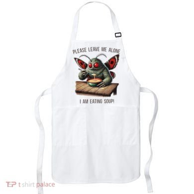 Mothman Cryptozoology Funny Cryptid Mothman Eating Soup Apron