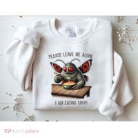 Mothman Cryptozoology Funny Cryptid Mothman Eating Soup Sweatshirt thumb 2