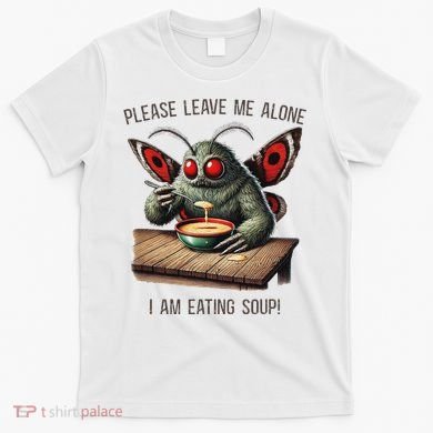 Mothman Cryptozoology Funny Cryptid Mothman Eating Soup T-Shirt