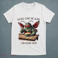 Mothman Cryptozoology Funny Cryptid Mothman Eating Soup T-Shirt thumb 5