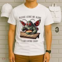 Mothman Cryptozoology Funny Cryptid Mothman Eating Soup T-Shirt thumb 6