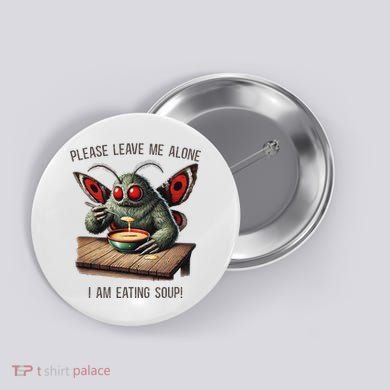 Mothman Cryptozoology Funny Cryptid Mothman Eating Soup Button