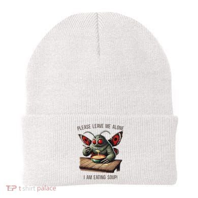 Mothman Cryptozoology Funny Cryptid Mothman Eating Soup Beanie