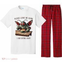 Mothman Cryptozoology Funny Cryptid Mothman Eating Soup Pajama Set thumb 0