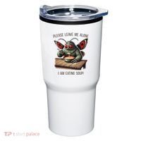 Mothman Cryptozoology Funny Cryptid Mothman Eating Soup Tumbler thumb 0