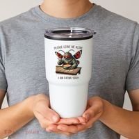 Mothman Cryptozoology Funny Cryptid Mothman Eating Soup Tumbler thumb 2
