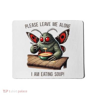 Mothman Cryptozoology Funny Cryptid Mothman Eating Soup Mousepad