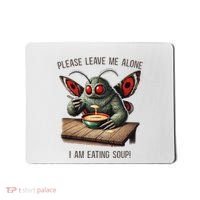 Mothman Cryptozoology Funny Cryptid Mothman Eating Soup Mousepad thumb 0