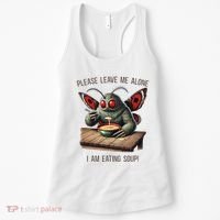 Mothman Cryptozoology Funny Cryptid Mothman Eating Soup Women's Tank Top thumb 0