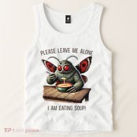 Mothman Cryptozoology Funny Cryptid Mothman Eating Soup Tank Top thumb 2