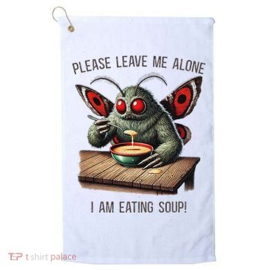 Mothman Cryptozoology Funny Cryptid Mothman Eating Soup Golf Towel