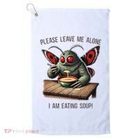Mothman Cryptozoology Funny Cryptid Mothman Eating Soup Golf Towel thumb 0