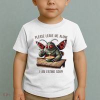 Mothman Cryptozoology Funny Cryptid Mothman Eating Soup Toddler T-Shirt thumb 2
