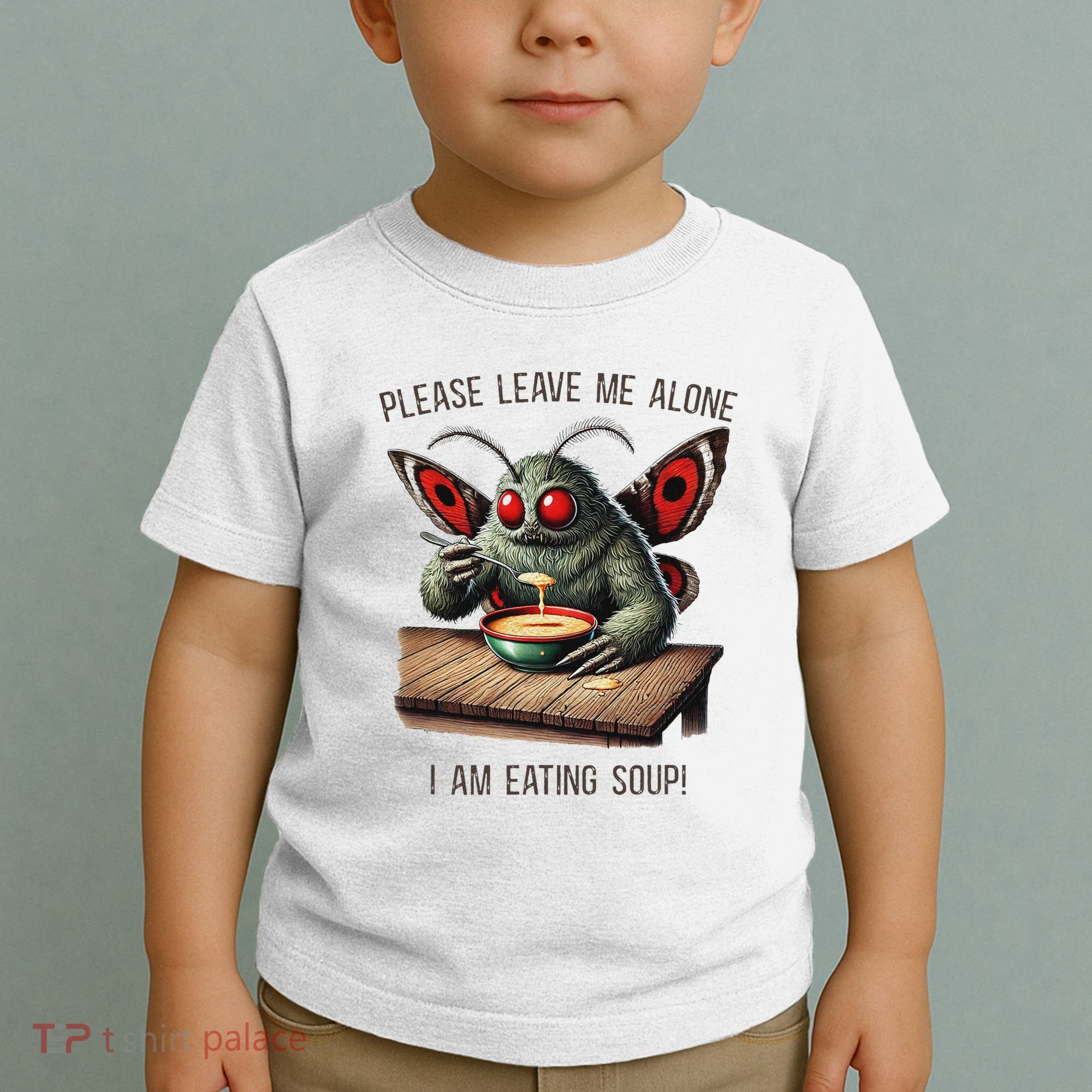 Mothman Cryptozoology Funny Cryptid Mothman Eating Soup Toddler T-Shirt