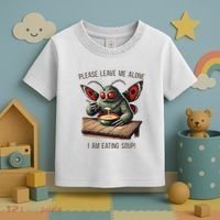 Mothman Cryptozoology Funny Cryptid Mothman Eating Soup Toddler T-Shirt thumb 3