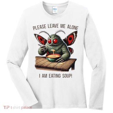 Mothman Cryptozoology Funny Cryptid Mothman Eating Soup Women's Long Sleeve Shirt