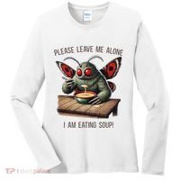 Mothman Cryptozoology Funny Cryptid Mothman Eating Soup Women's Long Sleeve Shirt thumb 0