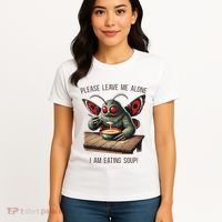 Mothman Cryptozoology Funny Cryptid Mothman Eating Soup Women's T-Shirt thumb 4