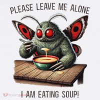Mothman Cryptozoology Funny Cryptid Mothman Eating Soup Women's T-Shirt thumb 6