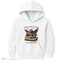Mothman Cryptozoology Funny Cryptid Mothman Eating Soup Kids Hoodie thumb 0