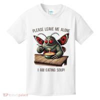 Mothman Cryptozoology Funny Cryptid Mothman Eating Soup Kids T-Shirt thumb 0