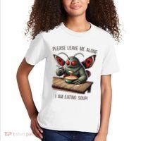 Mothman Cryptozoology Funny Cryptid Mothman Eating Soup Kids T-Shirt thumb 2
