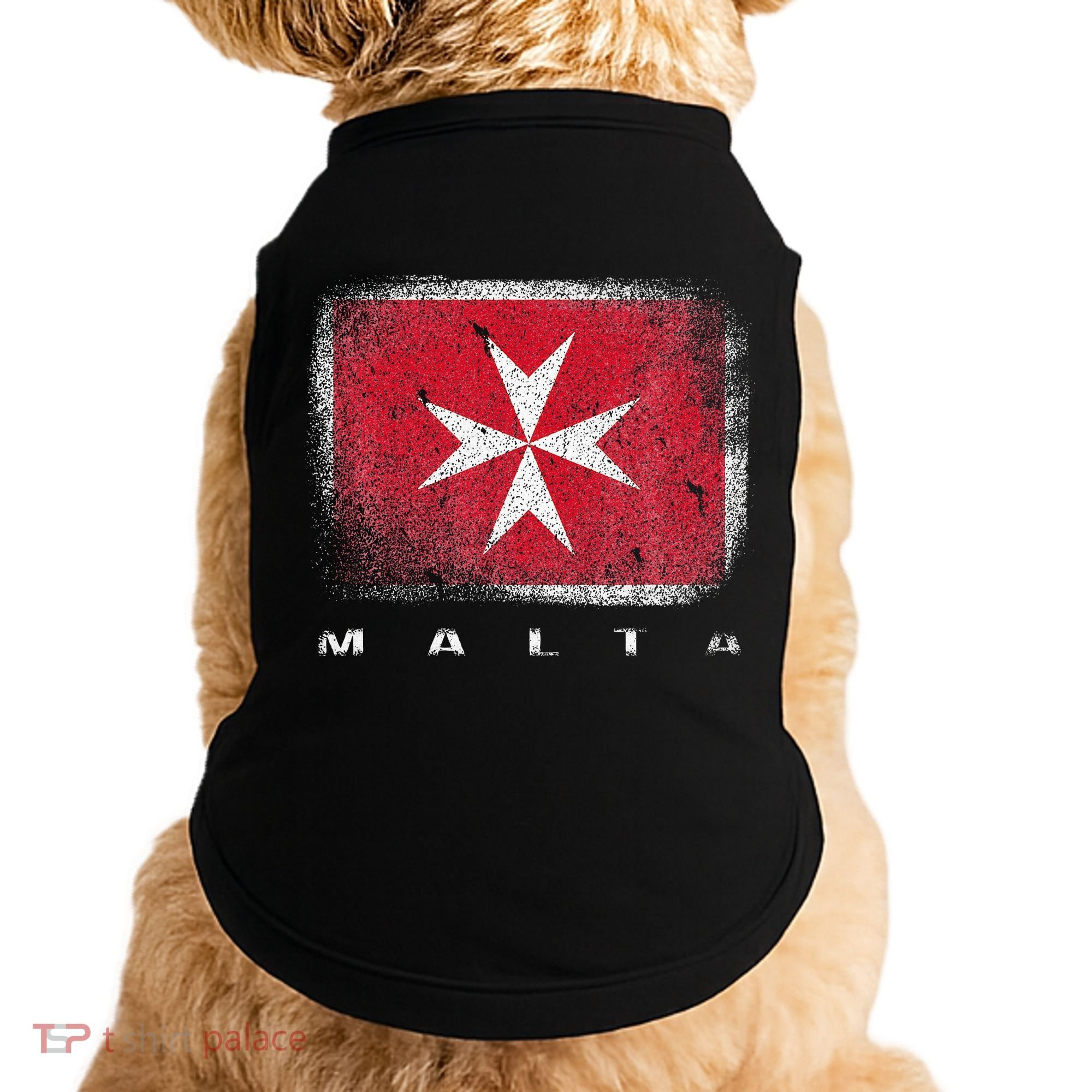 Maltese Cross Flag Malta Love Gift Souvenir Doggie Tank
