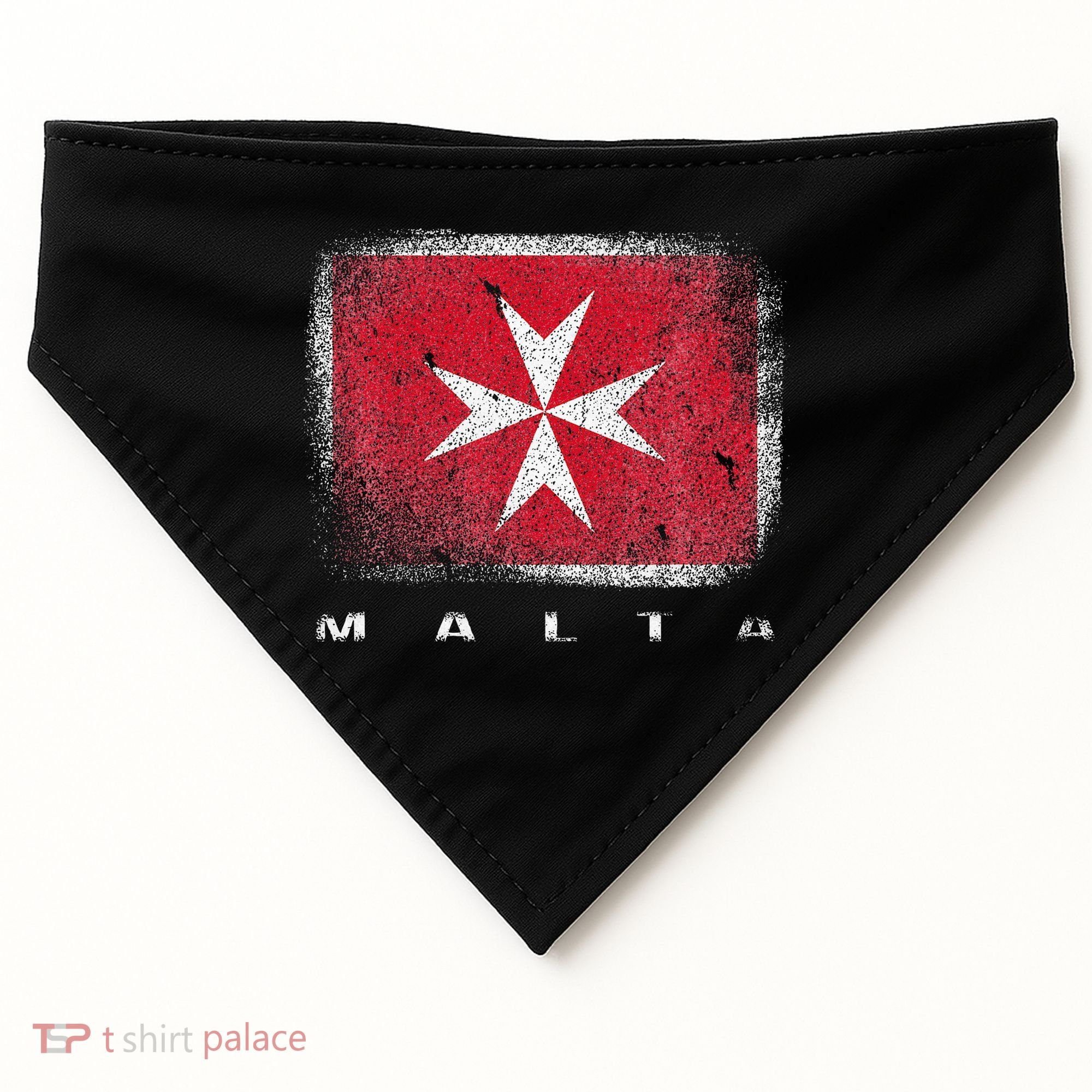 Maltese Cross Flag Malta Love Gift Souvenir USA-Made Doggie Bandana