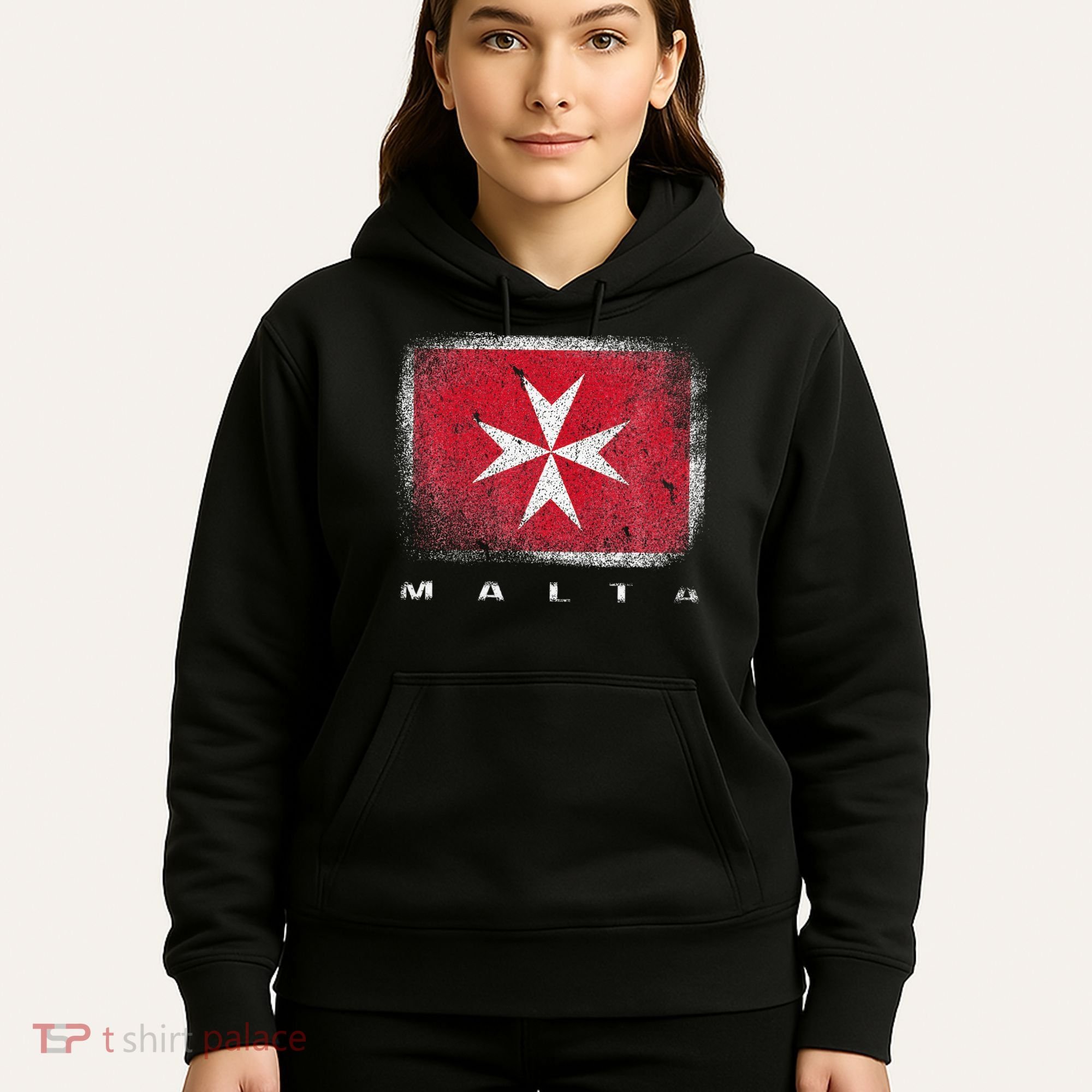 Maltese Cross Flag Malta Love Gift Souvenir Hoodie