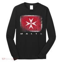 Maltese Cross Flag Malta Love Gift Souvenir Long Sleeve Shirt thumb 0