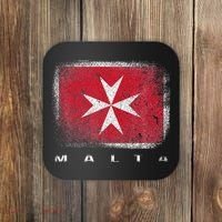 Maltese Cross Flag Malta Love Gift Souvenir Coaster thumb 0