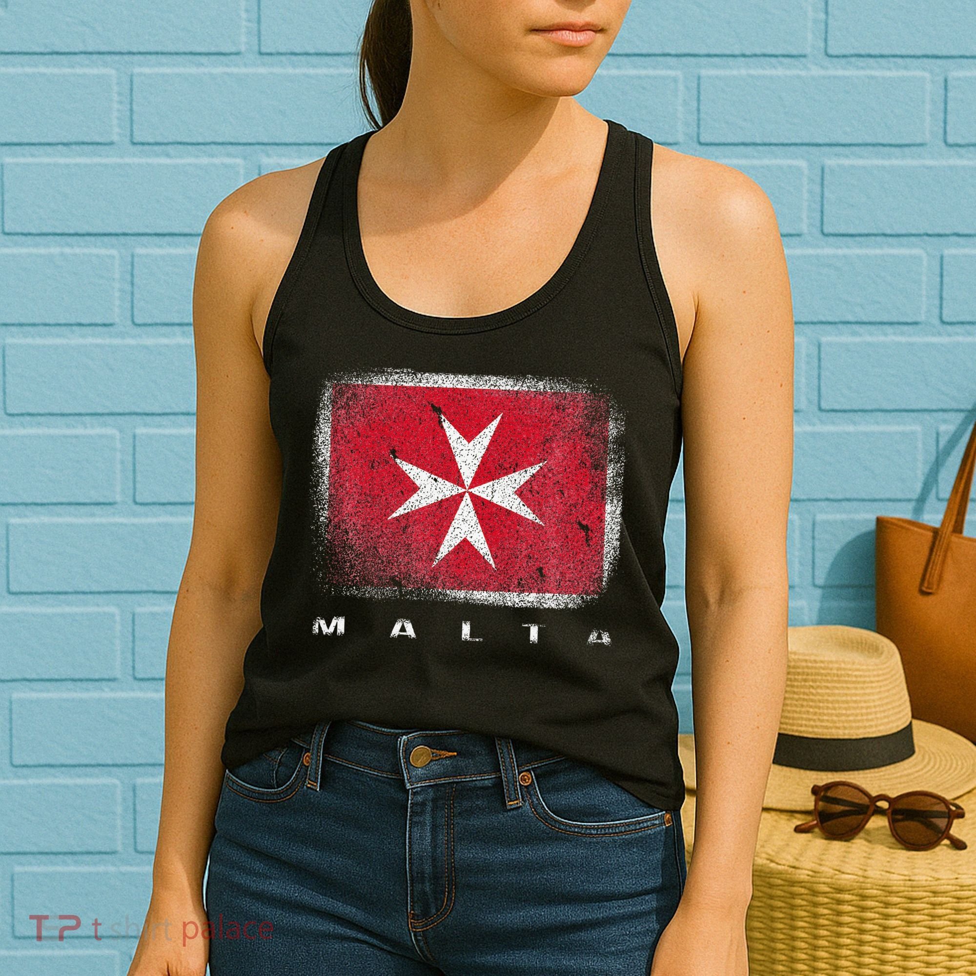 Maltese Cross Flag Malta Love Gift Souvenir Women's Tank Top