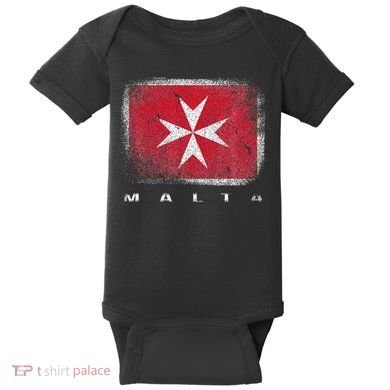 Maltese Cross Flag Malta Love Gift Souvenir Baby Bodysuit