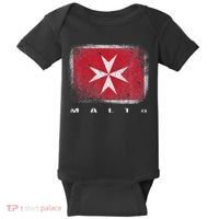 Maltese Cross Flag Malta Love Gift Souvenir Baby Bodysuit thumb 0