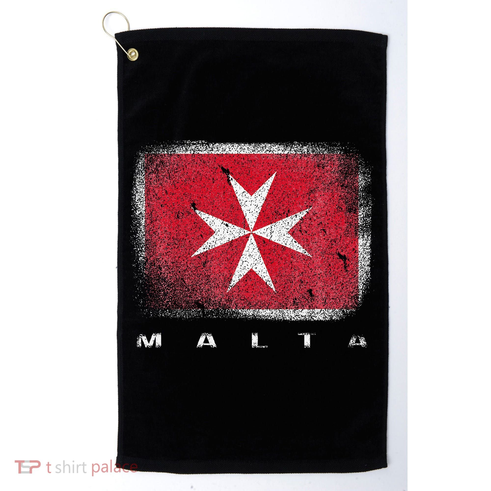 Maltese Cross Flag Malta Love Gift Souvenir Golf Towel