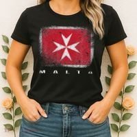 Maltese Cross Flag Malta Love Gift Souvenir Women's T-Shirt thumb 2