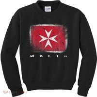 Maltese Cross Flag Malta Love Gift Souvenir Kids Sweatshirt thumb 0