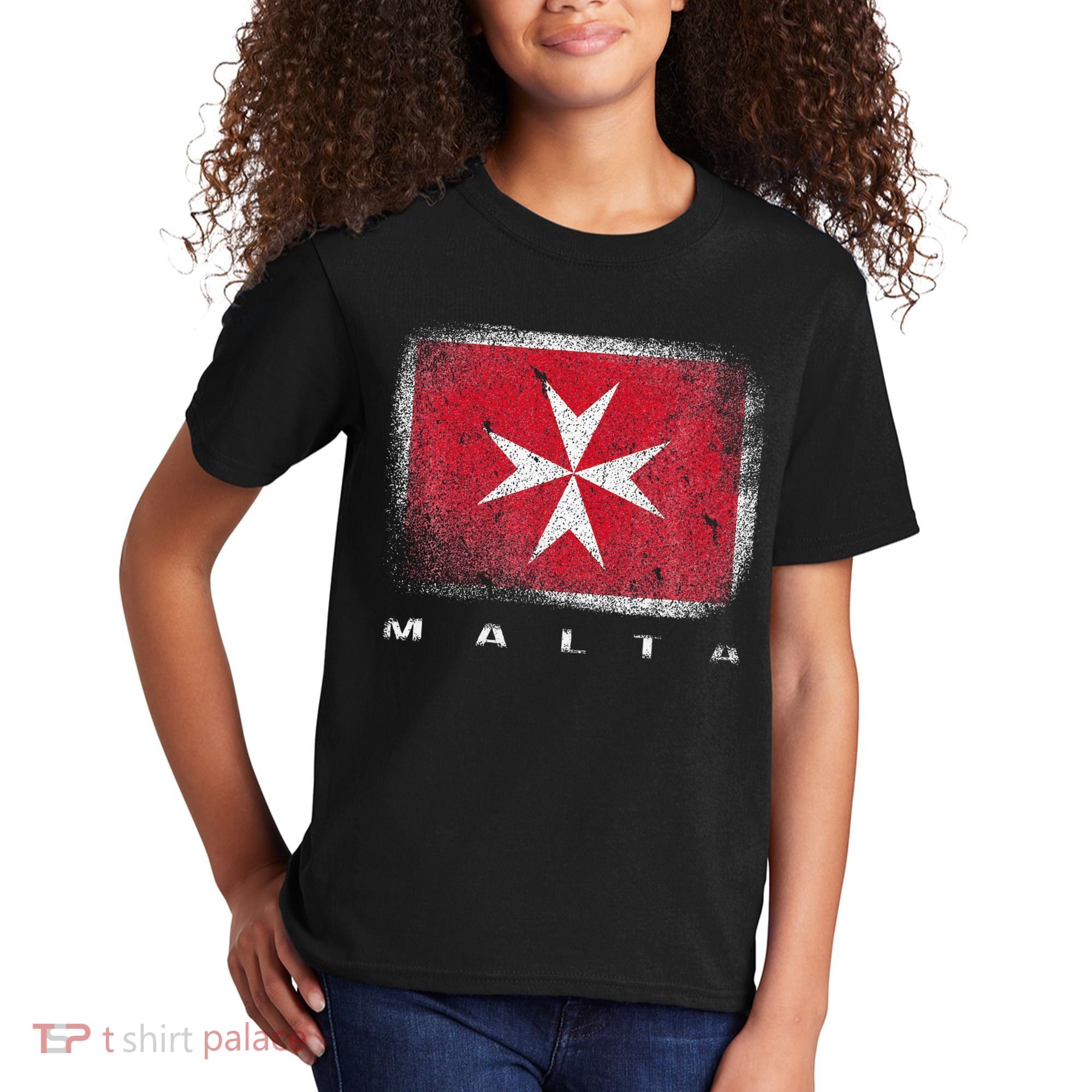 Maltese Cross Flag Malta Love Gift Souvenir Kids T-Shirt