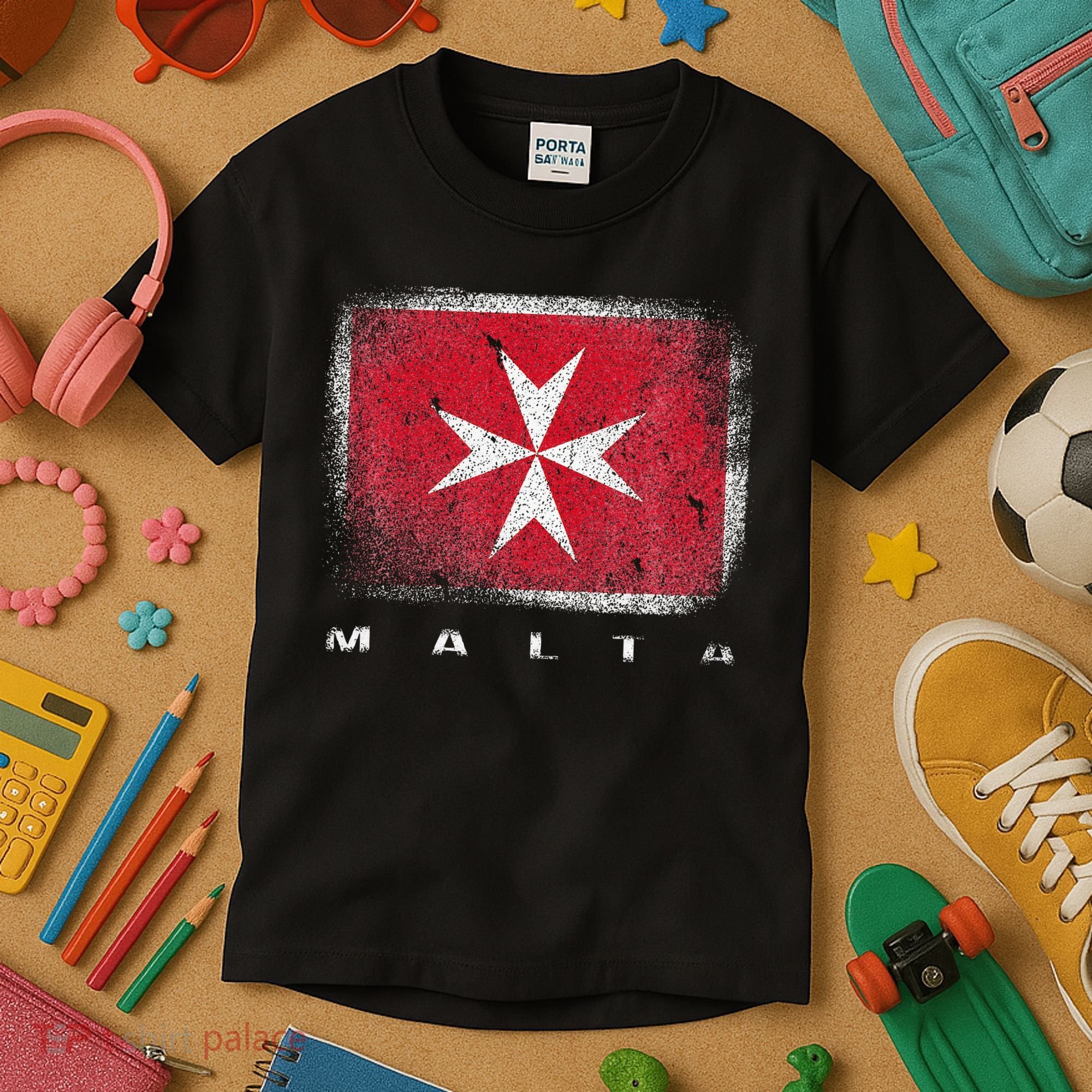 Maltese Cross Flag Malta Love Gift Souvenir Kids T-Shirt
