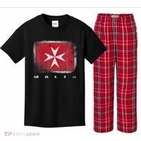 Maltese Cross Flag Malta Love Gift Souvenir Kids Plaid Pajama Set thumb 0