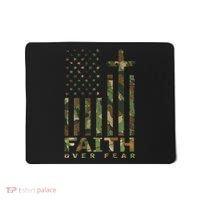Military Camo Faith Over Fear Inspirational Christian Mousepad thumb 0