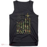 Military Camo Faith Over Fear Inspirational Christian Tank Top thumb 0