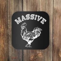 Massive Cock Funny Rooster Pun Adult Humor Joke Coaster thumb 0