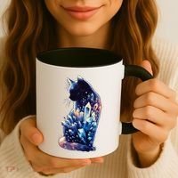Mystical Cat Fusion Beautiful Celestial Unique Coffee Mug thumb 3