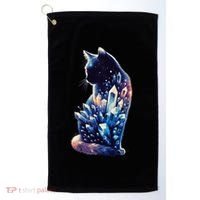 Mystical Cat Fusion Beautiful Celestial Unique Golf Towel thumb 0