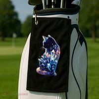 Mystical Cat Fusion Beautiful Celestial Unique Golf Towel thumb 2